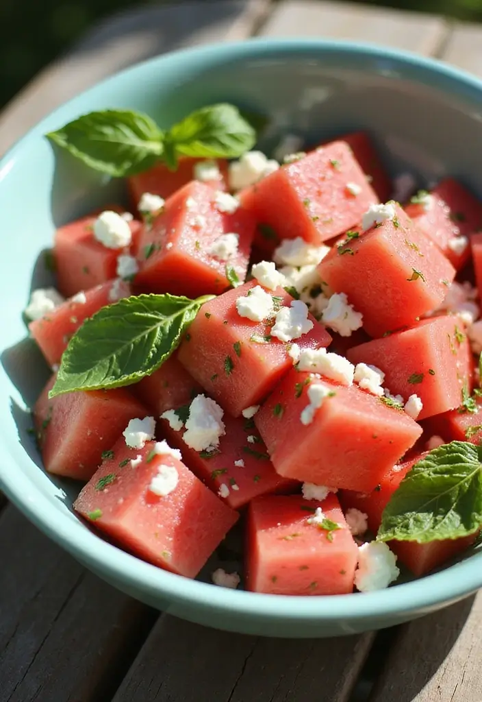 26 Quick and Easy Summer Dinner Recipes for Family Meals - 8. Watermelon Feta Salad