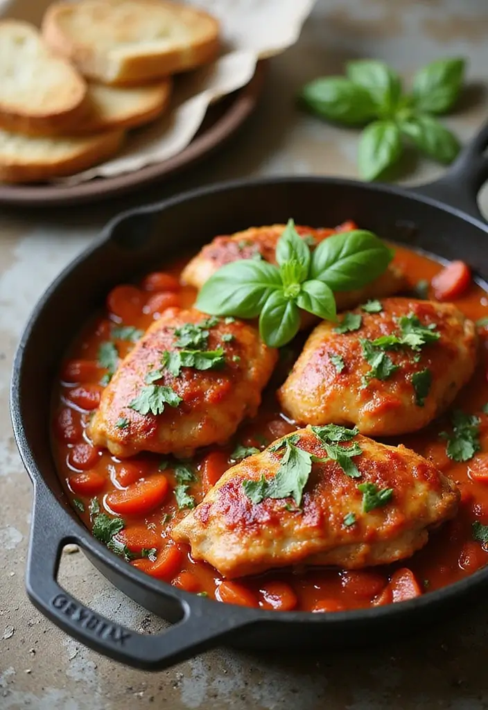 27 Bone In Chicken Recipes Perfect for Dinner Tonight - 17. Tomato Basil Chicken Thighs