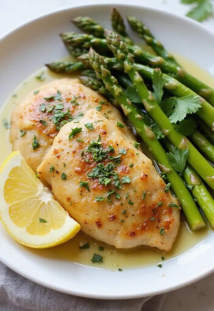27 Bone In Chicken Recipes Perfect for Dinner Tonight - 6. Garlic Butter Chicken with Asparagus