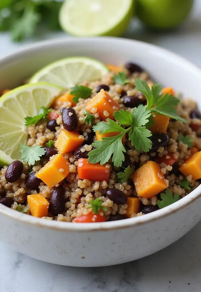 27 Easy Healthy Dinner Recipes for Family on a Budget - 5. Quinoa and Black Bean Salad