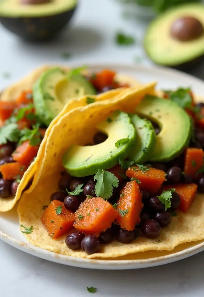 27 Easy Healthy Dinner Recipes for Family on a Budget - 7. Sweet Potato and Black Bean Tacos