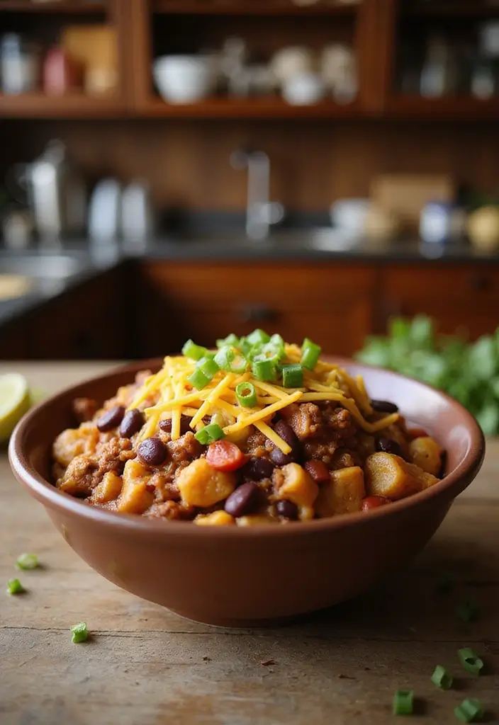 27 Ground Beef Slow Cooker Dinner Recipes for Busy Nights - 12. Beef and Bean Chili Mac