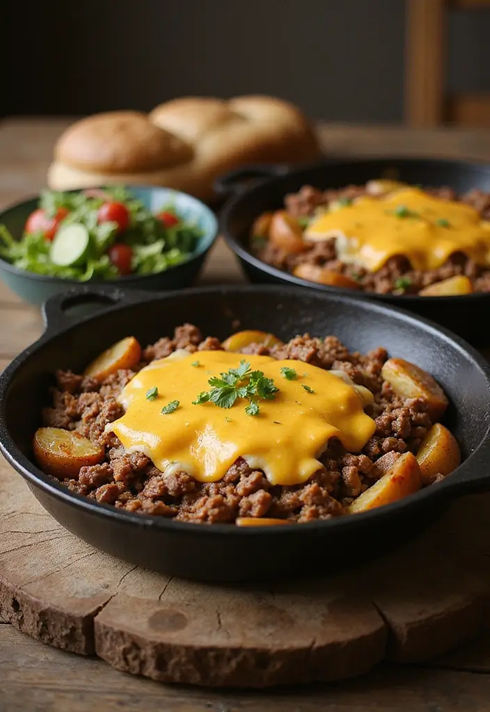 27 Ground Beef Slow Cooker Dinner Recipes for Busy Nights - 26. Ground Beef and Potato Skillet