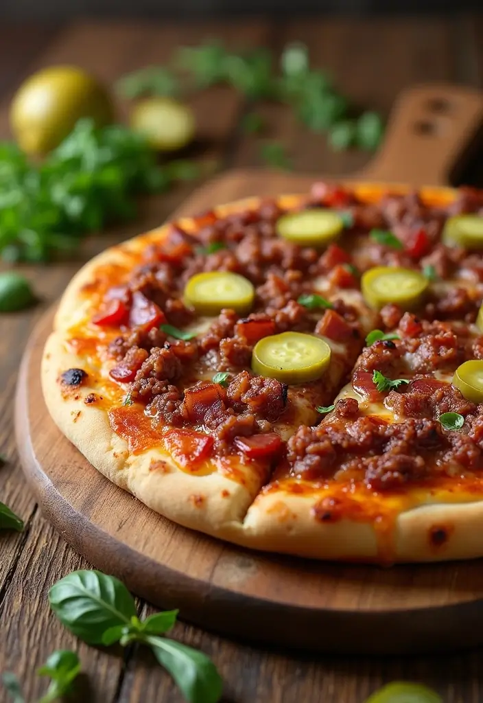 27 Ground Beef and Bacon Recipes That Make Dinner Fun - 1. Bacon Cheeseburger Pizza