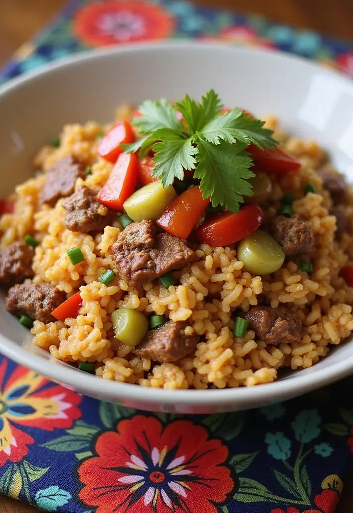 27 Ground Beef and Bacon Recipes That Make Dinner Fun - 23. Bacon Beef Fried Rice