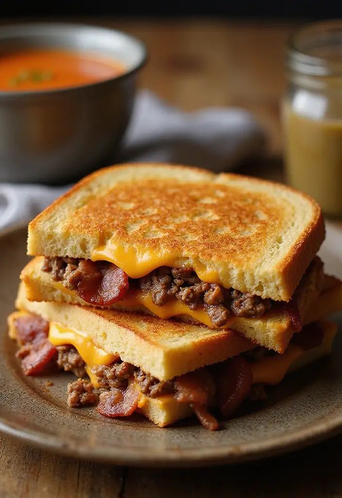 27 Ground Beef and Bacon Recipes That Make Dinner Fun - 24. Beef and Bacon Grilled Cheese