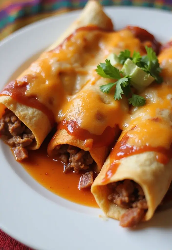 27 Ground Beef and Bacon Recipes That Make Dinner Fun - 26. Bacon Beef Enchiladas