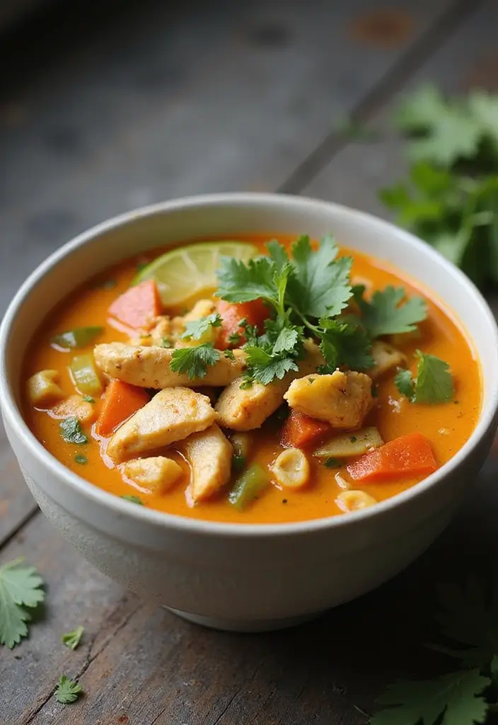 27 High Protein Low Carb Dinner Recipes for Weight Loss - 24. Thai Coconut Curry Soup
