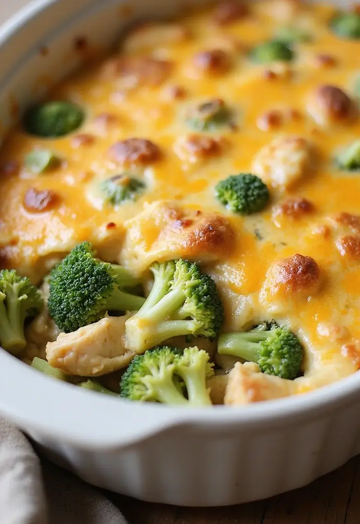 27 High Protein Low Carb Dinner Recipes for Weight Loss - 26. Cheesy Broccoli Chicken Casserole
