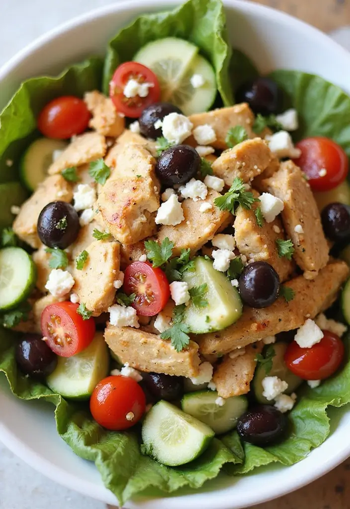 27 High Protein Low Carb Dinner Recipes for Weight Loss - 9. Greek Chicken Salad