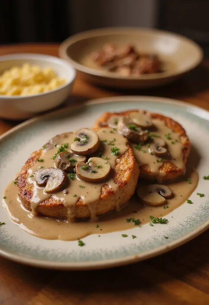27 Low Carb Dinner Recipes the Whole Family Can Enjoy - 21. Pork Chops with Mushroom Sauce