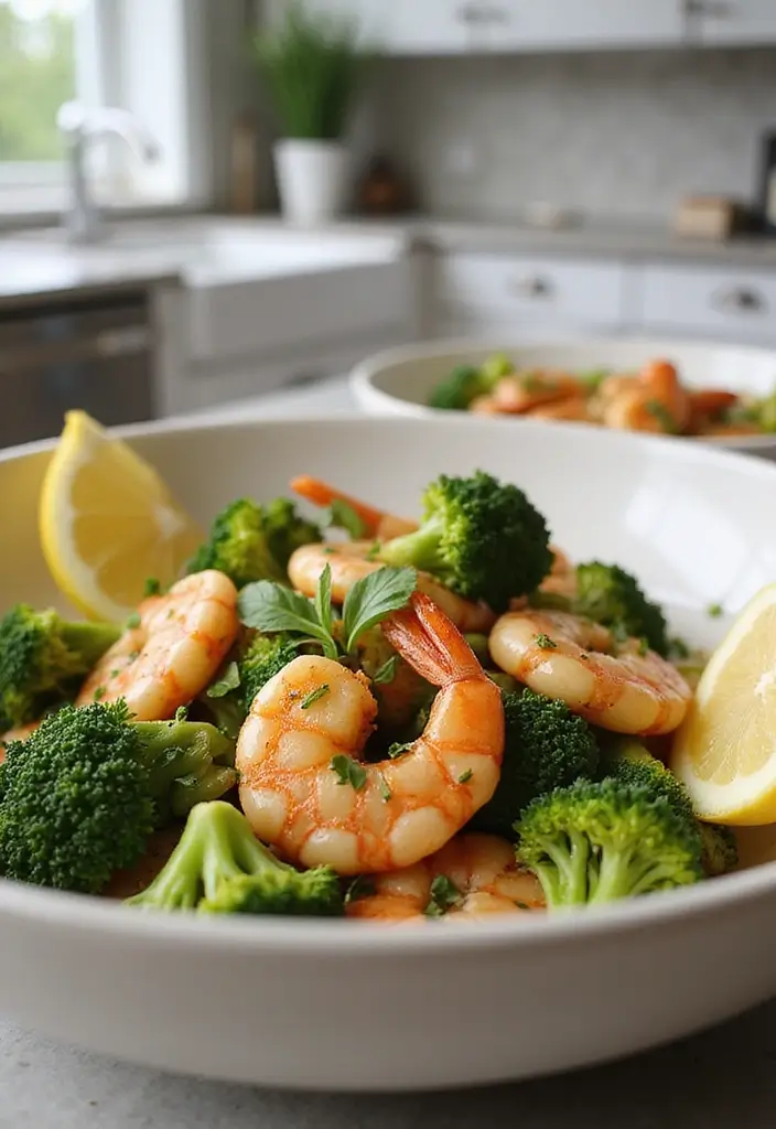 27 Low Carb Dinner Recipes the Whole Family Can Enjoy - 4. Garlic Butter Shrimp and Broccoli