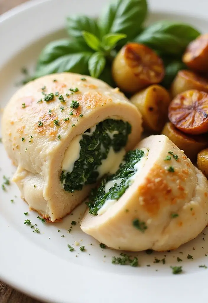 27 Low Carb Dinner Recipes the Whole Family Can Enjoy - 5. Spinach and Cheese Stuffed Chicken Breasts