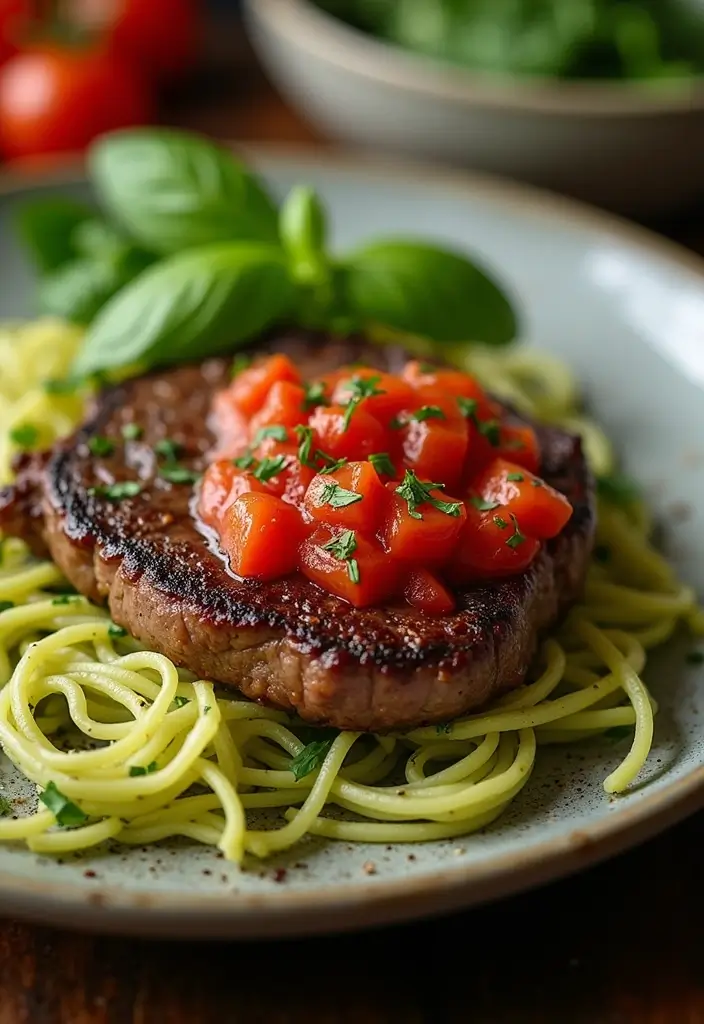 27 Low Carb Steak Recipes Perfect for Dinner Plans - 22. Steak with Tomato Basil Sauce