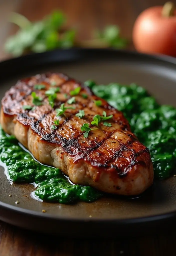 27 Low Carb Steak Recipes Perfect for Dinner Plans - 24. Steak with Creamy Spinach