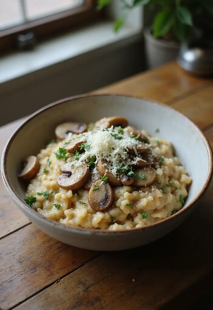 27 Quick and Easy Winter Dinner Recipes to Stay Warm - 1. Creamy Mushroom Risotto