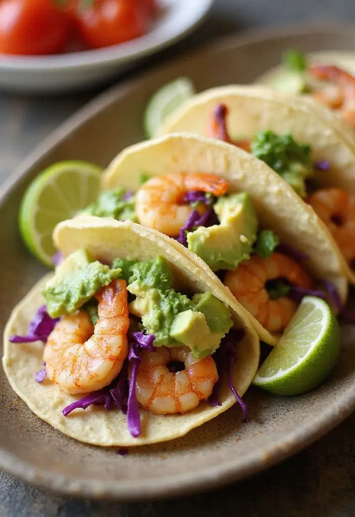 27 Quick and Easy Winter Dinner Recipes to Stay Warm - 10. Simple Shrimp Tacos