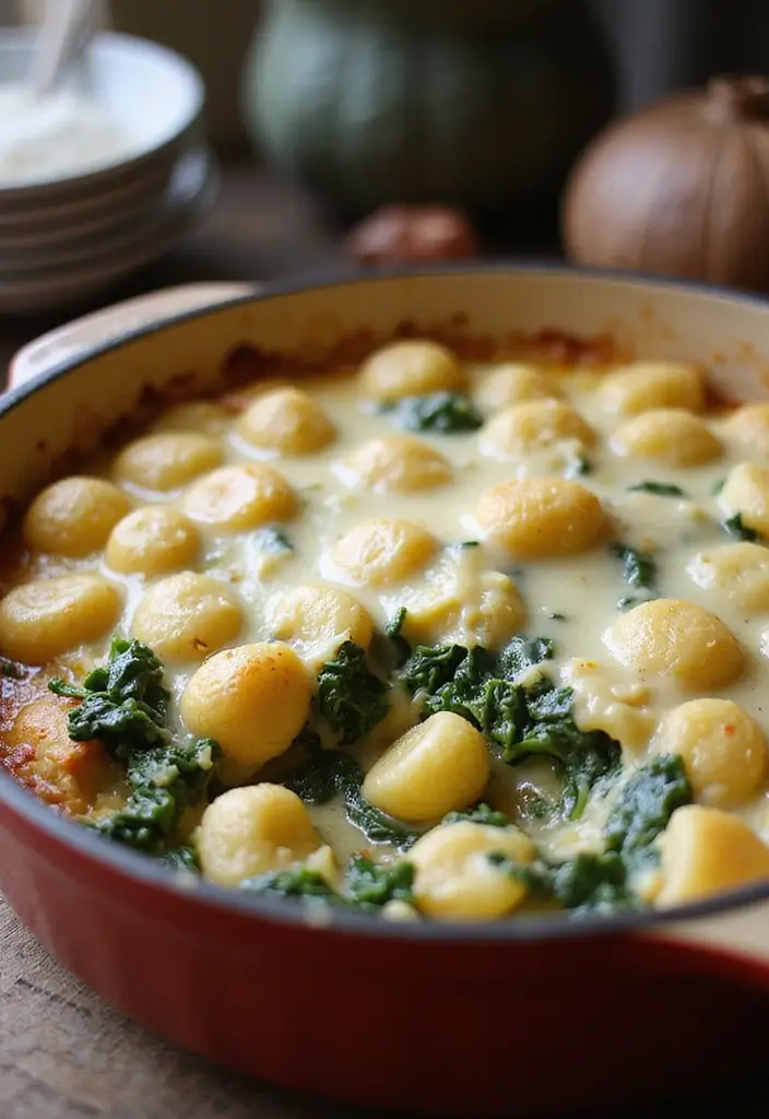28 Easy 4 Ingredient Casserole Recipes for Dinner Tonight - 20. Gnocchi and Spinach Casserole