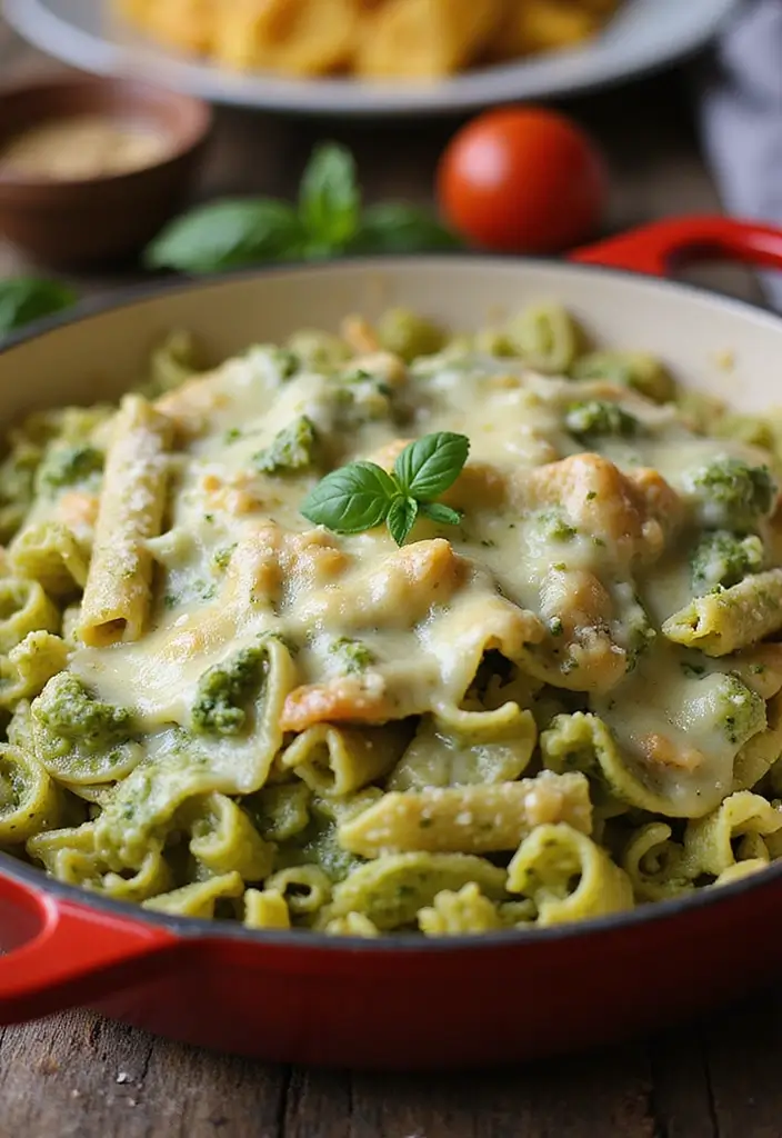 28 Easy 4 Ingredient Casserole Recipes for Dinner Tonight - 22. Pesto Pasta Casserole