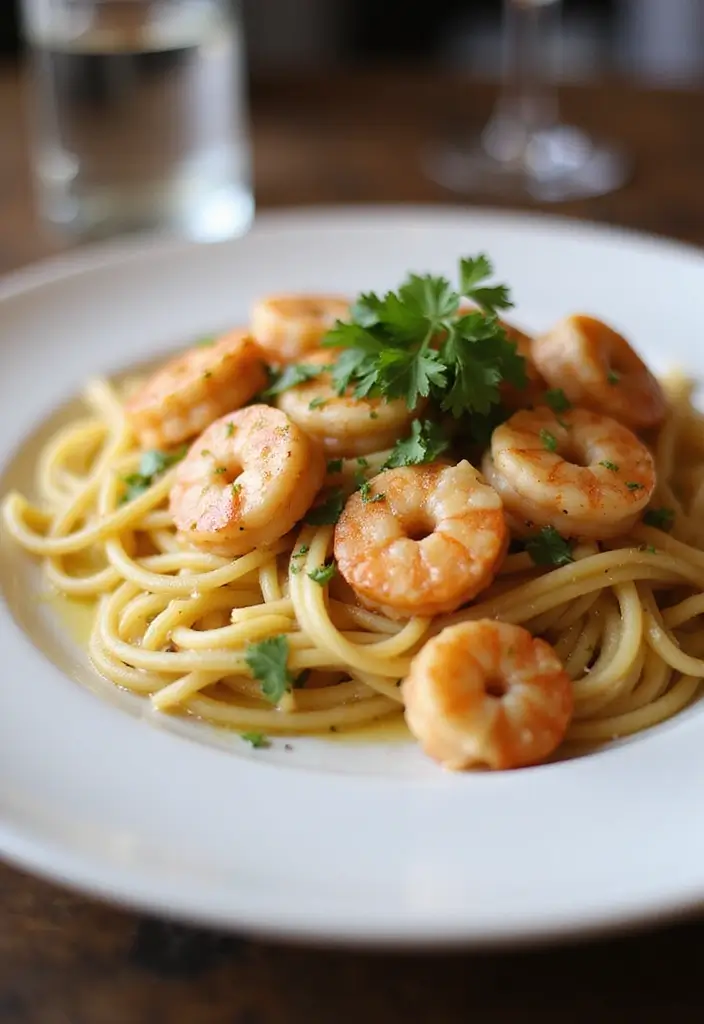 28 Easy Cheap Dinner Recipes for Two on a Budget - 22. Garlic Butter Shrimp Pasta