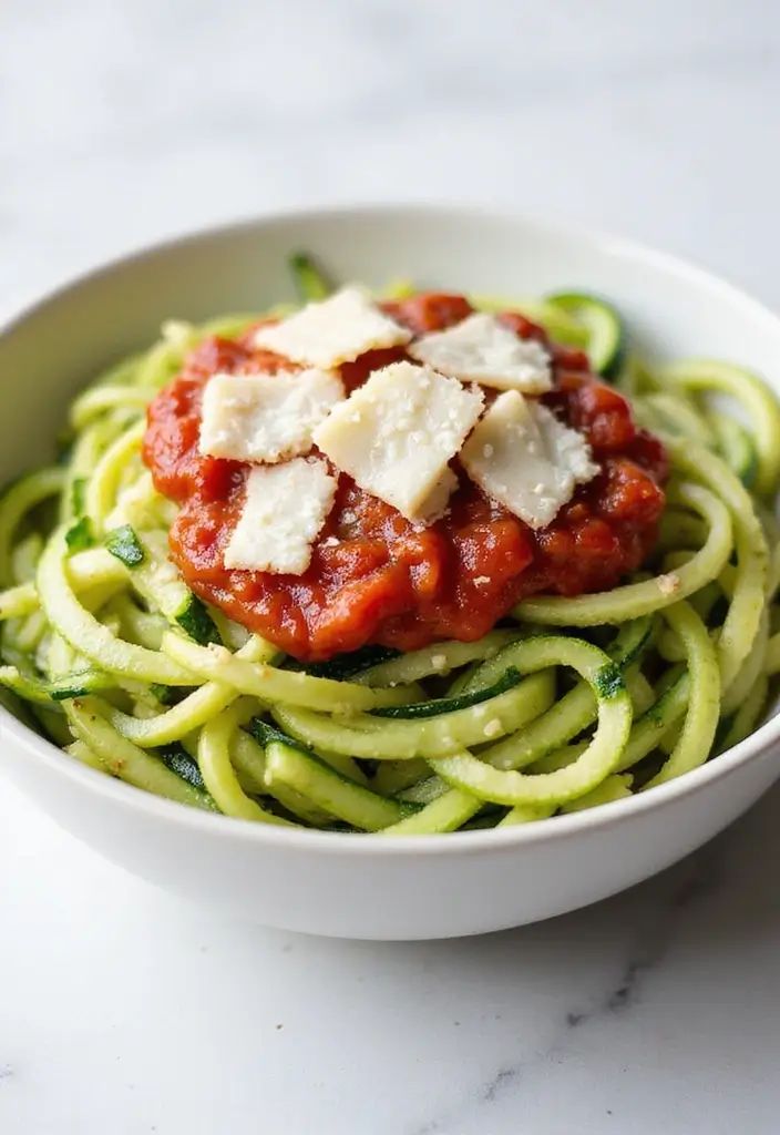 28 Easy Cheap Dinner Recipes for Two on a Budget - 23. Zucchini Noodles with Marinara