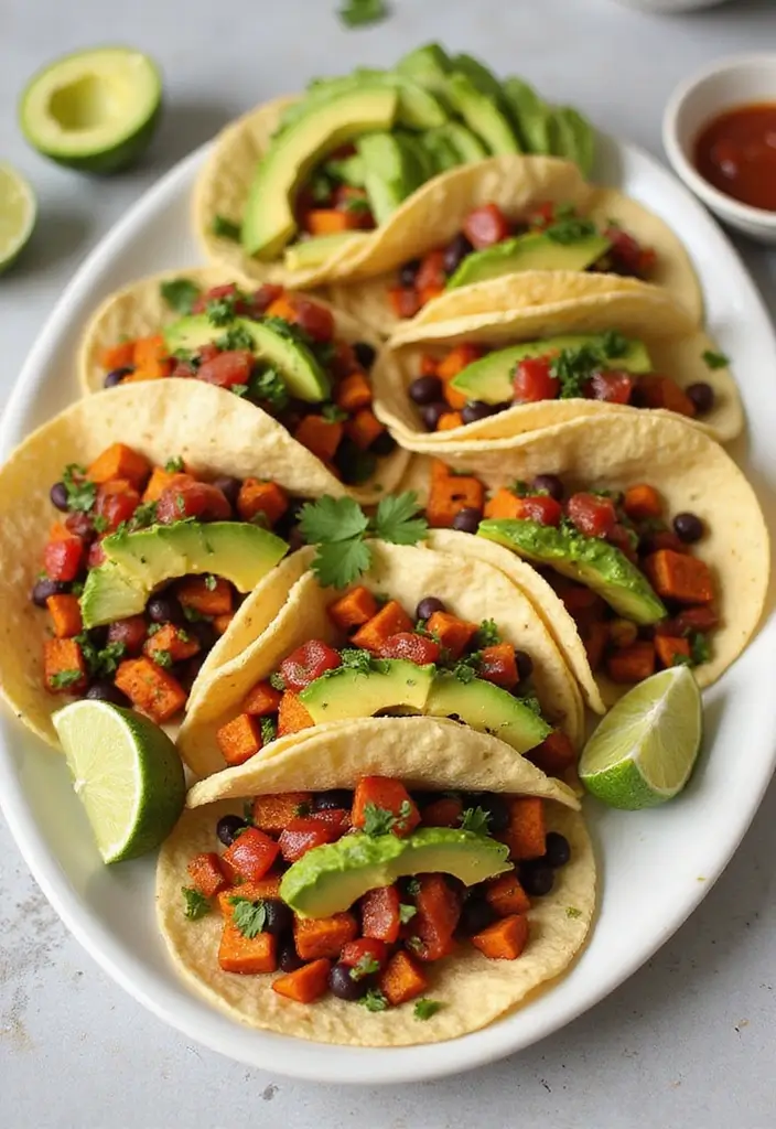 28 Easy Cheap Dinner Recipes for Two on a Budget - 4. Sweet Potato and Black Bean Tacos