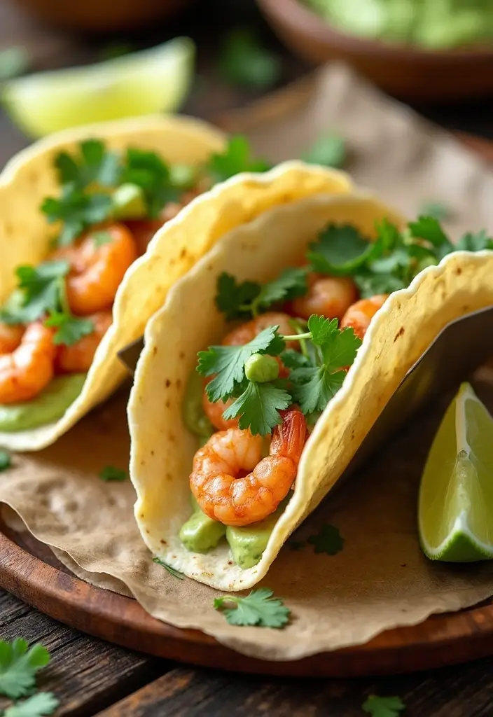 28 Easy Dinner Recipes for Two That Are Perfect Any Night - 14. Shrimp Tacos with Avocado Cream
