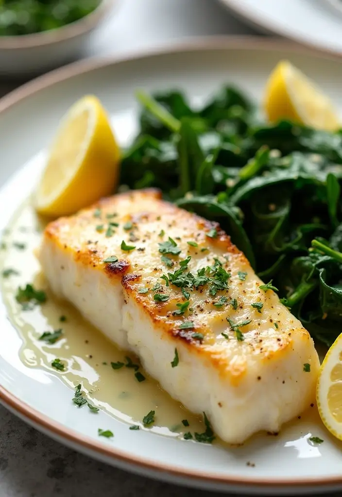 28 Easy Dinner Recipes for Two That Are Perfect Any Night - 15. Garlic Butter Cod with Spinach