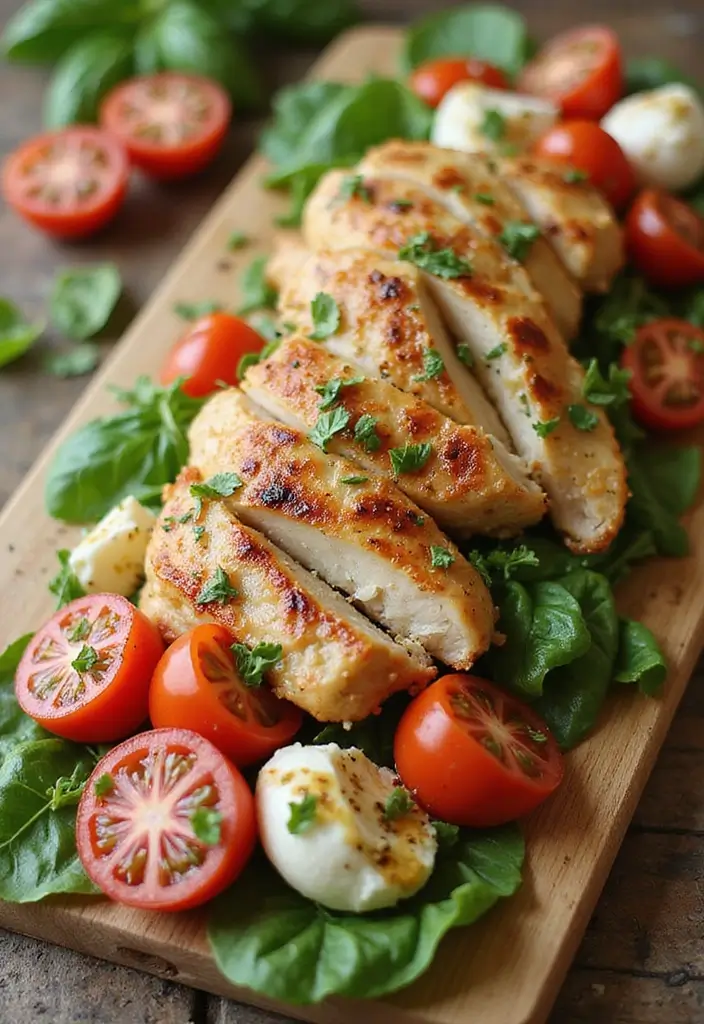 28 Easy Dinner Recipes for Two That Are Perfect Any Night - 9. Caprese Salad with Grilled Chicken