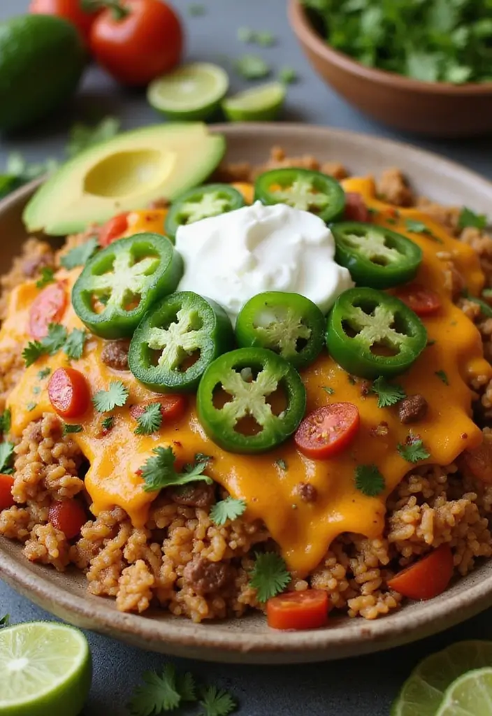 28 Ground Beef and Rice Recipes That Make Dinner Easy - 2. Cheesy Mexican Beef and Rice