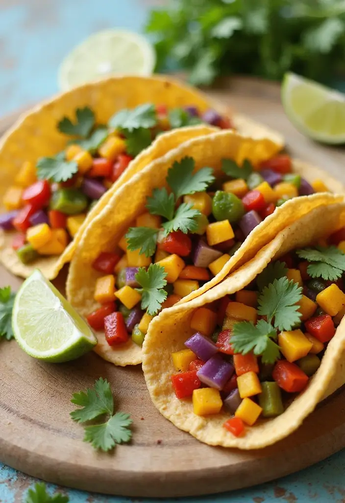 28 Healthy Dinner Recipes for Picky Eaters the Whole Family Will Enjoy - 1. Rainbow Veggie Tacos