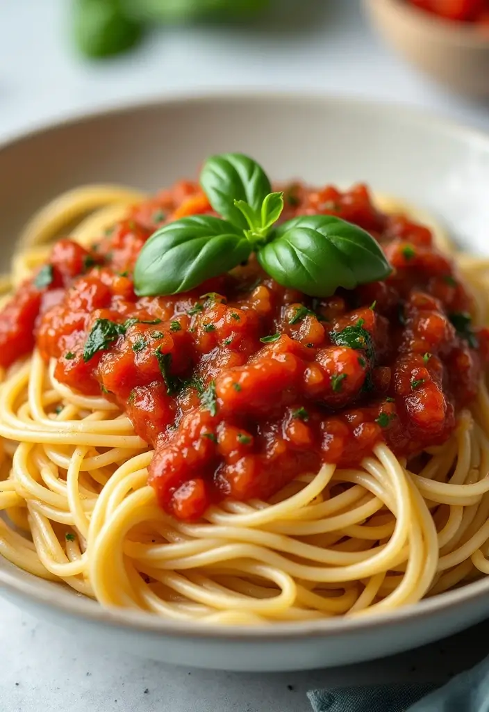 28 Healthy Dinner Recipes for Picky Eaters the Whole Family Will Enjoy - 10. Spaghetti with Marinara Sauce and Hidden Veggies