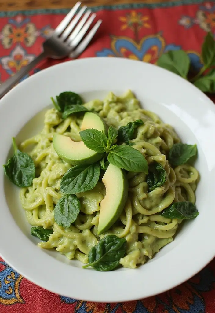 28 Healthy Dinner Recipes for Picky Eaters the Whole Family Will Enjoy - 2. Creamy Spinach and Avocado Pasta