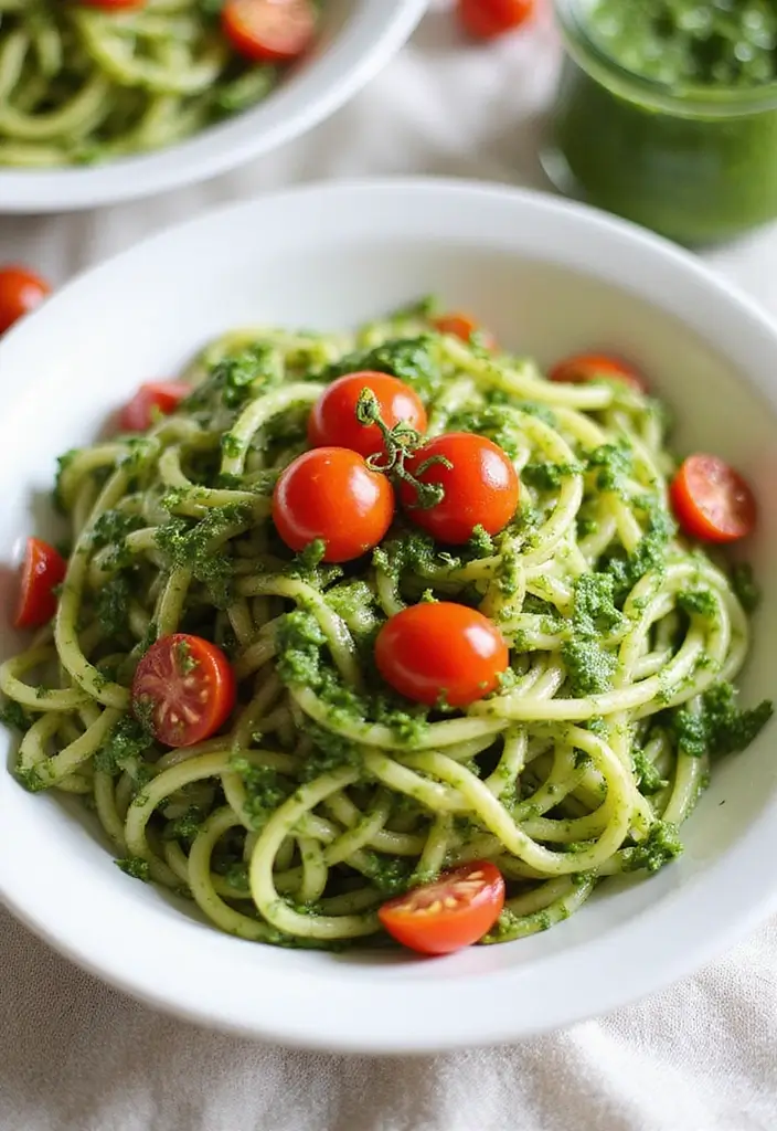 28 Healthy Dinner Recipes for Picky Eaters the Whole Family Will Enjoy - 7. Zucchini Noodles with Pesto