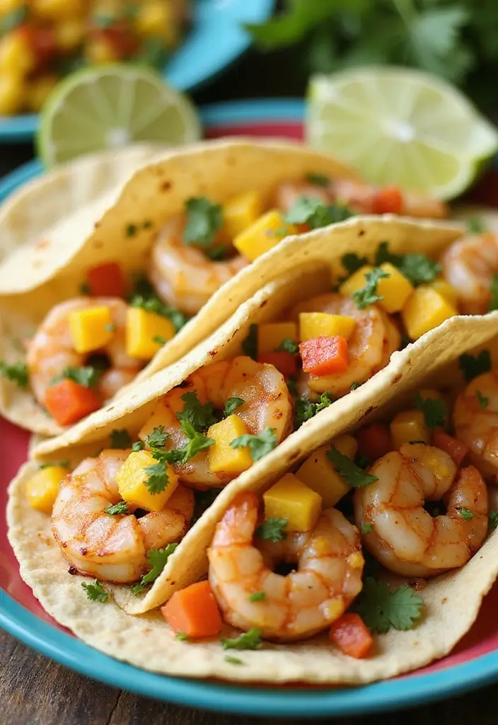 28 Healthy Dinner Recipes for Two That Are Quick and Easy - 17. Shrimp Tacos with Mango Salsa