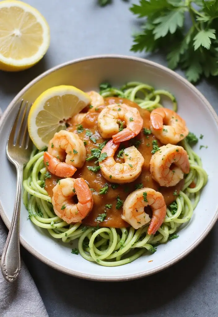 28 Healthy Dinner Recipes for Two That Are Quick and Easy - 22. Shrimp Scampi with Zoodles