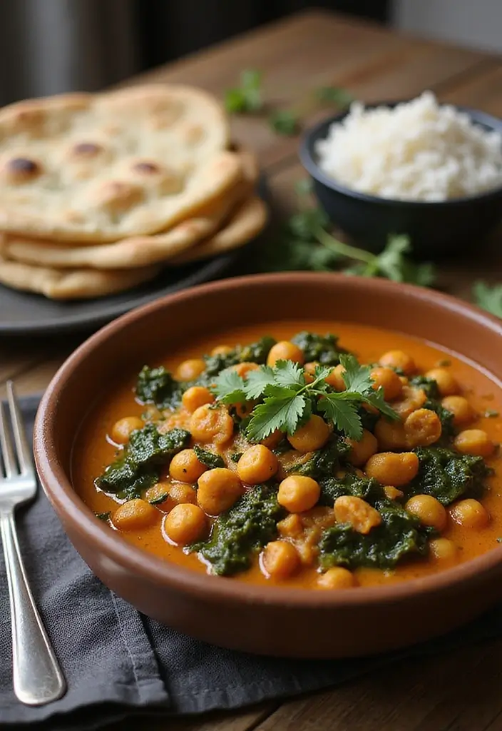 28 Healthy Dinner Recipes for Two That Are Quick and Easy - 24. Chickpea and Spinach Curry