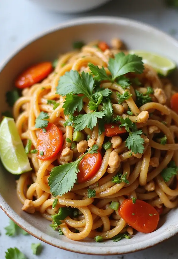 28 Healthy Dinner Recipes for Two That Are Quick and Easy - 27. Thai Peanut Noodles