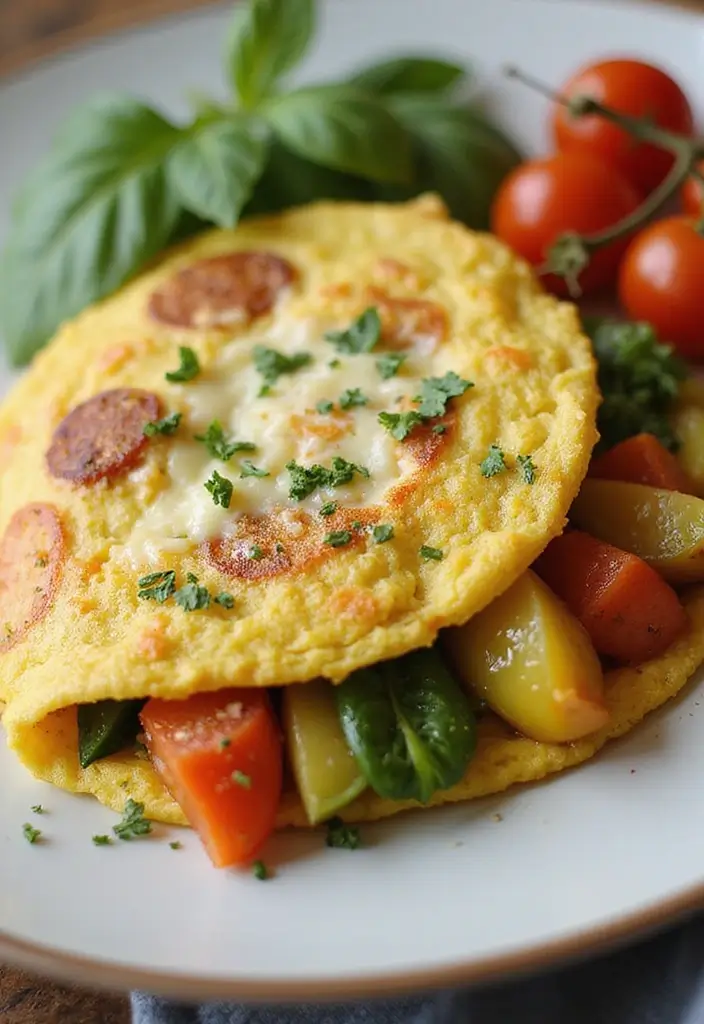28 Healthy Dinner Recipes for Two That Are Quick and Easy - 4. Veggie-Packed Omelette