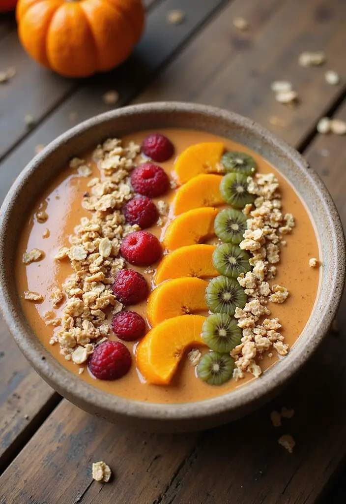 28 Healthy Fall Dinner Recipes for Clean Eating Comfort - 25. Pumpkin Spice Smoothie Bowl