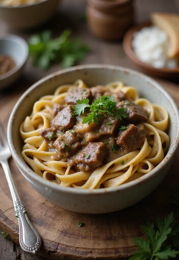 28 Healthy Ground Beef Recipes for Clean Eating Dinners - 12. Beef Stroganoff with Whole Wheat Noodles