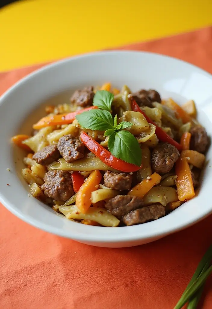 28 Healthy Ground Beef Recipes for Clean Eating Dinners - 15. Beef & Cabbage Stir-Fry