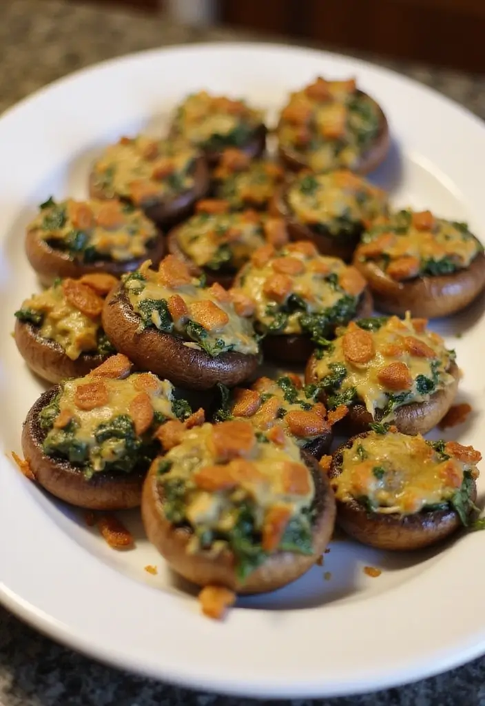 28 Healthy Ground Beef Recipes for Clean Eating Dinners - 21. Beef & Spinach Stuffed Mushrooms