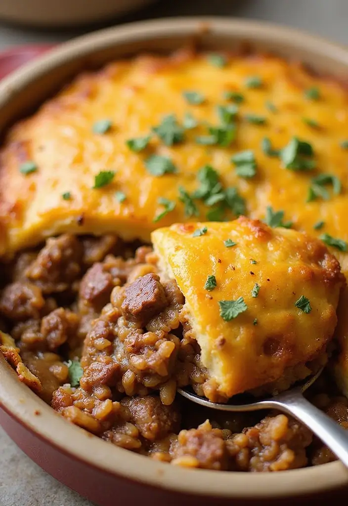 30 Easy 3 Ingredient Ground Beef Dinner Recipes - 1. Beef and Rice Casserole