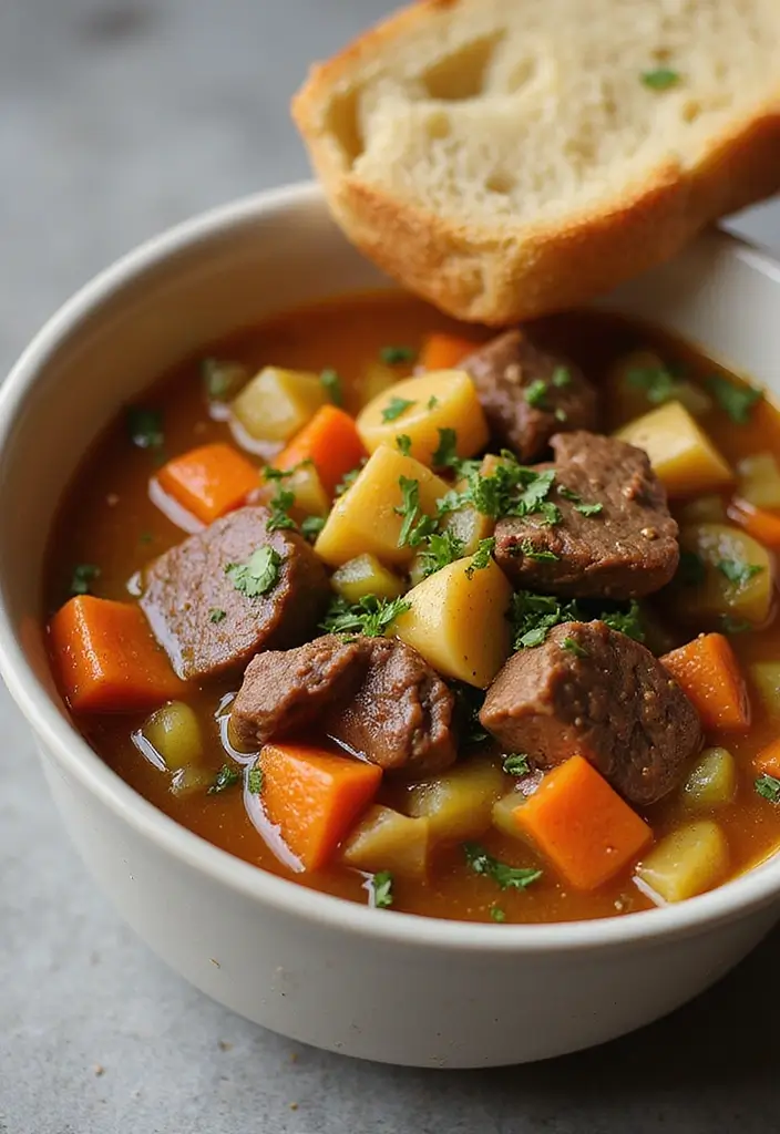 30 Easy 3 Ingredient Ground Beef Dinner Recipes - 10. Beef and Vegetable Soup