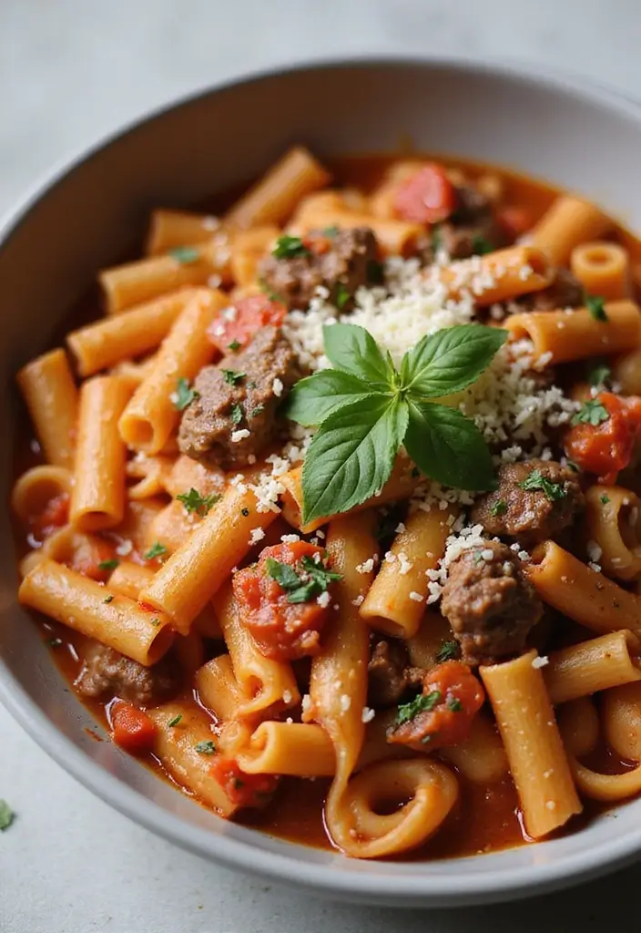 30 Easy 3 Ingredient Ground Beef Dinner Recipes - 14. Beef and Tomato Pasta