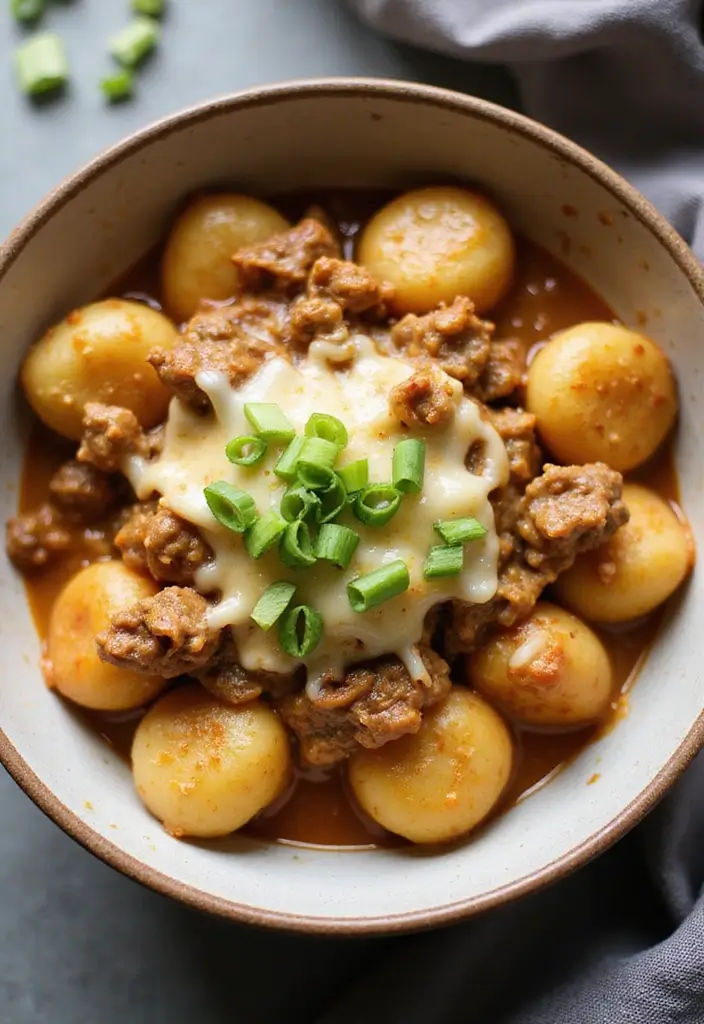 30 Easy 3 Ingredient Ground Beef Dinner Recipes - 15. Cheesy Beef Gnocchi