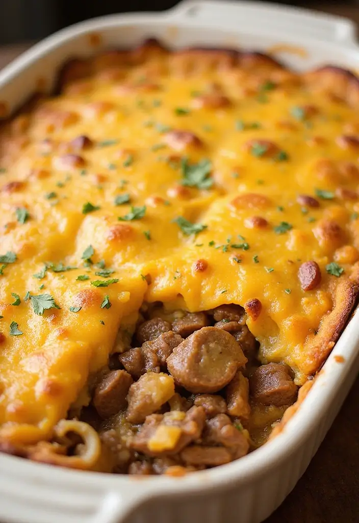 30 Easy 3 Ingredient Ground Beef Dinner Recipes - 18. Beef and Cheddar Bake