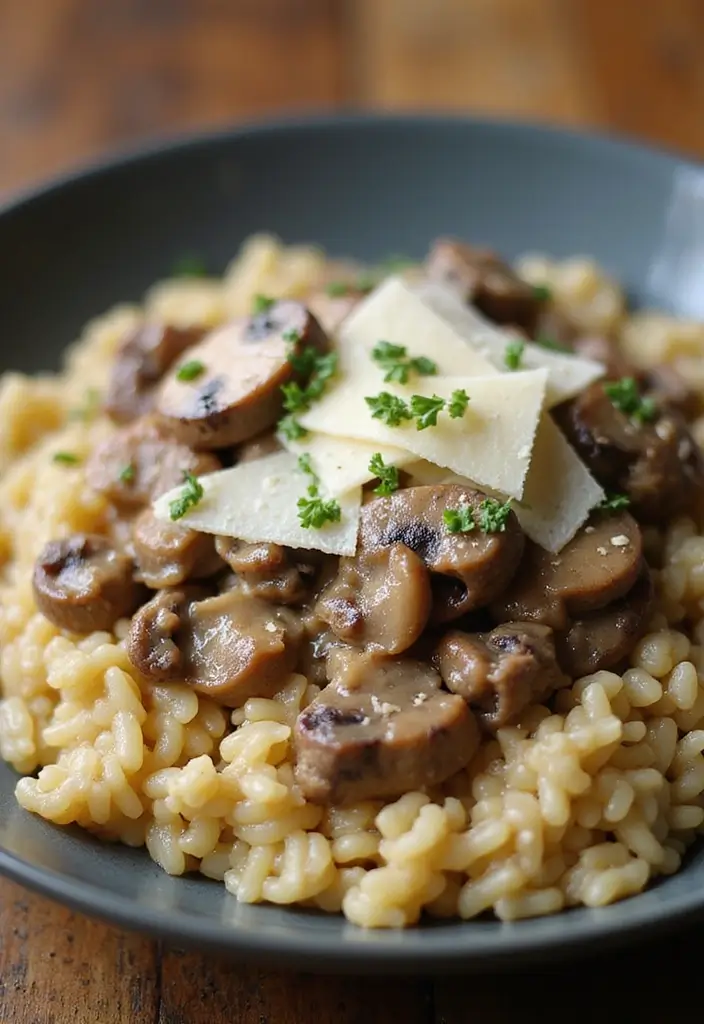 30 Easy 3 Ingredient Ground Beef Dinner Recipes - 19. Beef and Mushroom Risotto