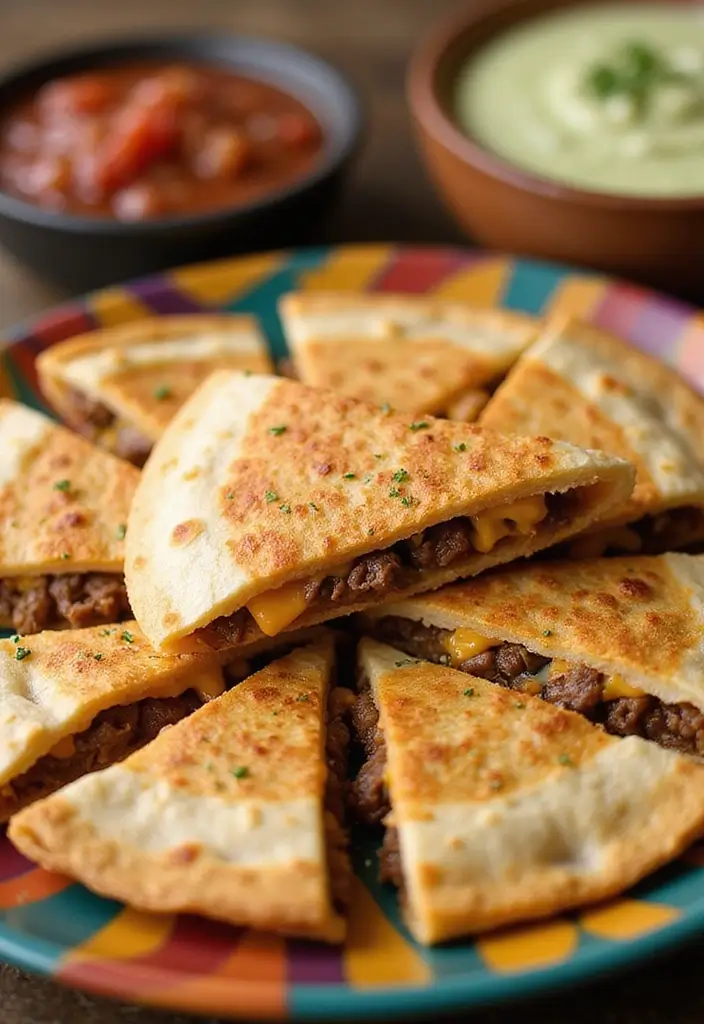 30 Easy 3 Ingredient Ground Beef Dinner Recipes - 2. Cheesy Beef Quesadillas